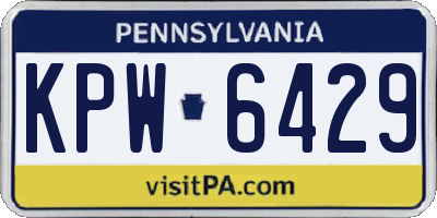 PA license plate KPW6429