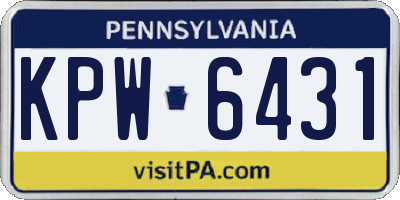 PA license plate KPW6431