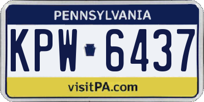 PA license plate KPW6437