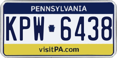PA license plate KPW6438