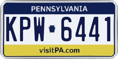 PA license plate KPW6441