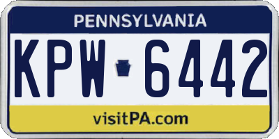 PA license plate KPW6442