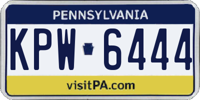 PA license plate KPW6444