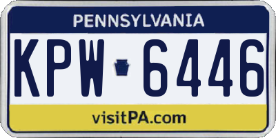 PA license plate KPW6446