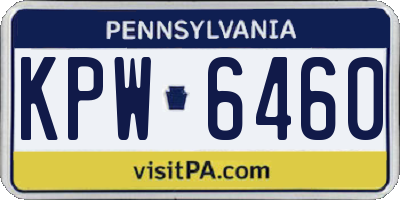 PA license plate KPW6460