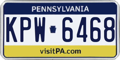 PA license plate KPW6468