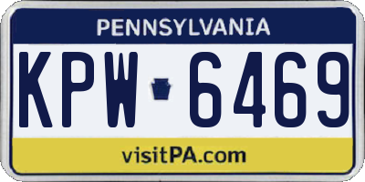 PA license plate KPW6469