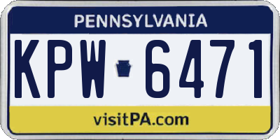 PA license plate KPW6471