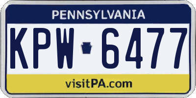 PA license plate KPW6477