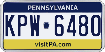 PA license plate KPW6480