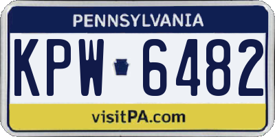 PA license plate KPW6482