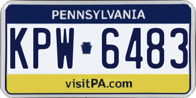 PA license plate KPW6483