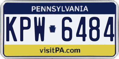 PA license plate KPW6484