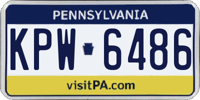 PA license plate KPW6486