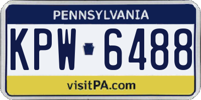 PA license plate KPW6488