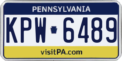 PA license plate KPW6489