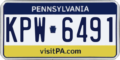 PA license plate KPW6491
