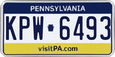 PA license plate KPW6493