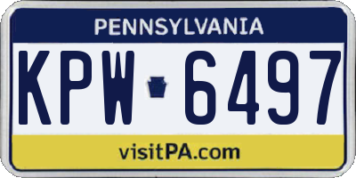 PA license plate KPW6497