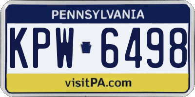 PA license plate KPW6498