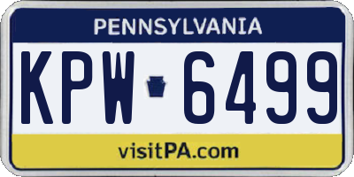 PA license plate KPW6499