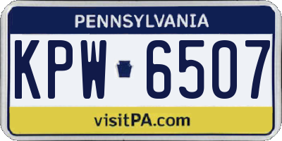PA license plate KPW6507