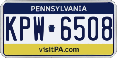 PA license plate KPW6508
