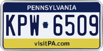PA license plate KPW6509