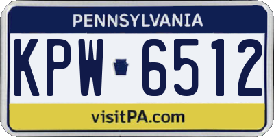PA license plate KPW6512