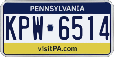 PA license plate KPW6514