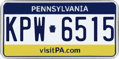 PA license plate KPW6515