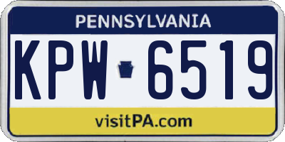 PA license plate KPW6519