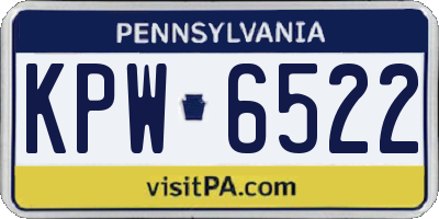 PA license plate KPW6522