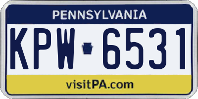 PA license plate KPW6531