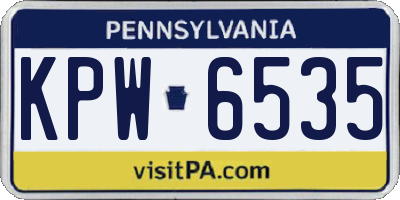 PA license plate KPW6535