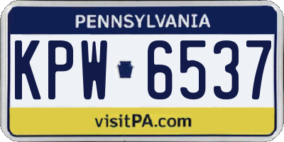 PA license plate KPW6537