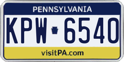 PA license plate KPW6540