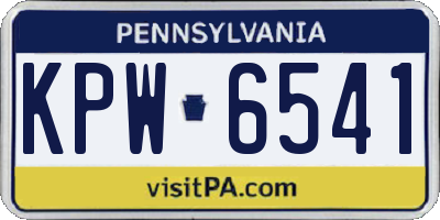 PA license plate KPW6541