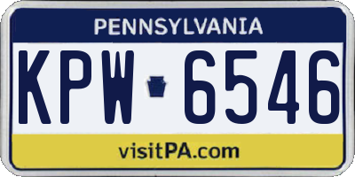 PA license plate KPW6546