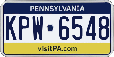 PA license plate KPW6548