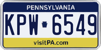 PA license plate KPW6549