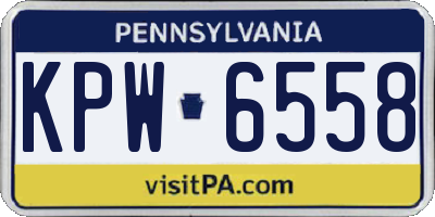 PA license plate KPW6558