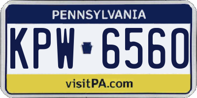 PA license plate KPW6560