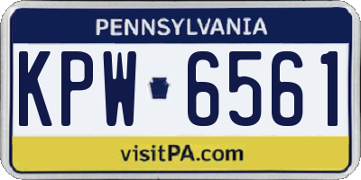 PA license plate KPW6561