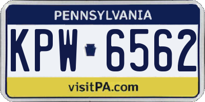 PA license plate KPW6562