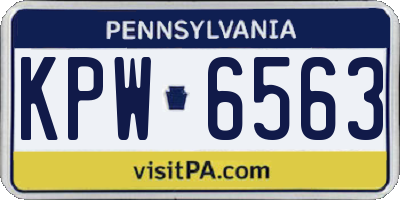 PA license plate KPW6563