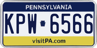 PA license plate KPW6566