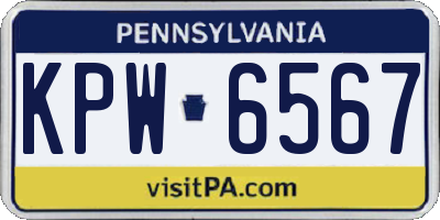 PA license plate KPW6567