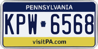 PA license plate KPW6568