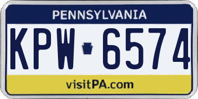 PA license plate KPW6574